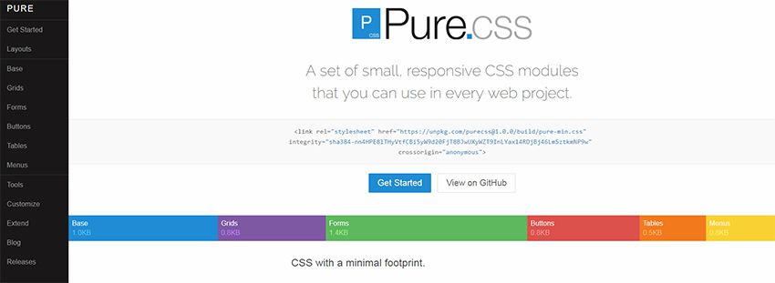 pure css framework