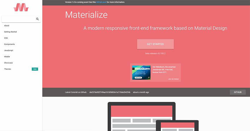 materialize.css homepage