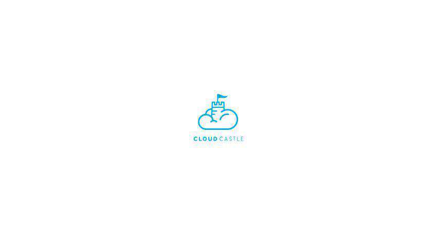 cloud castle flat logo inspiration example