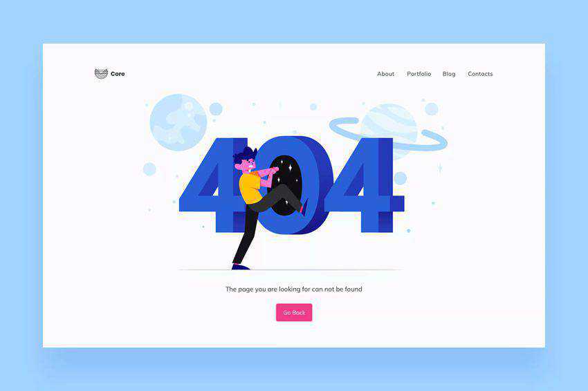 Illustrations 404 page not found web design inspiration