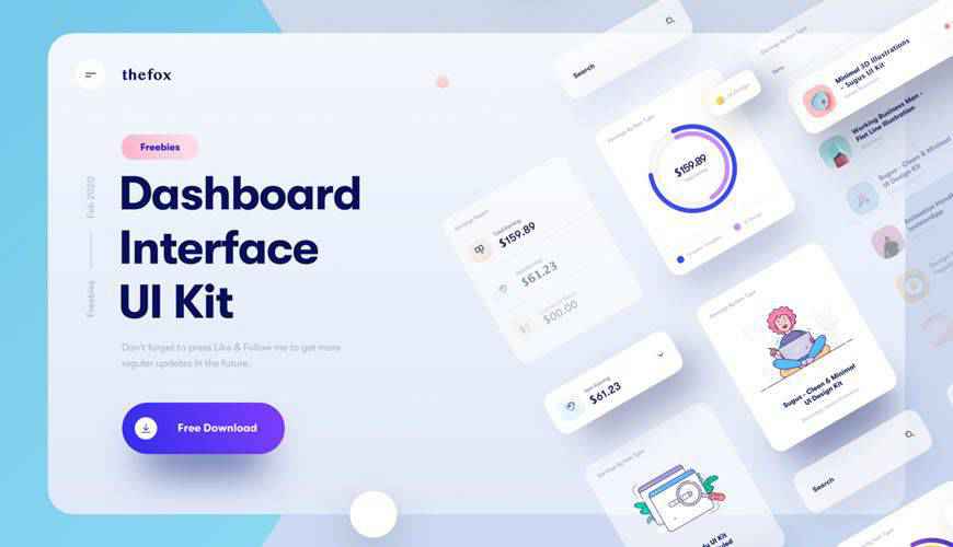 Interface Elements dashboard admin template ui free Sketch App