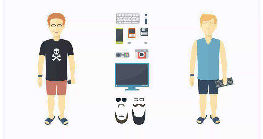 Geek Character Set adobe illustrator tutorial