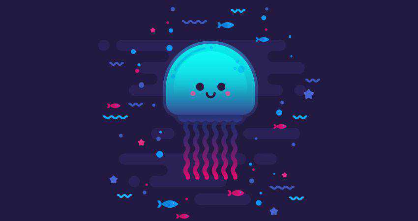 How to Draw a Cute Glowing Jellyfish adobe illustrator tutorial