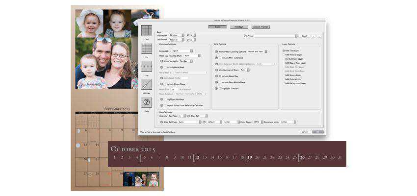 Calendar Wizard adobe indesign plugin