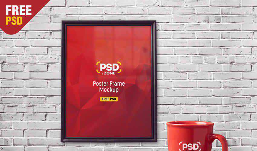  mug psd photoshop frame poster mockup template editable flyer