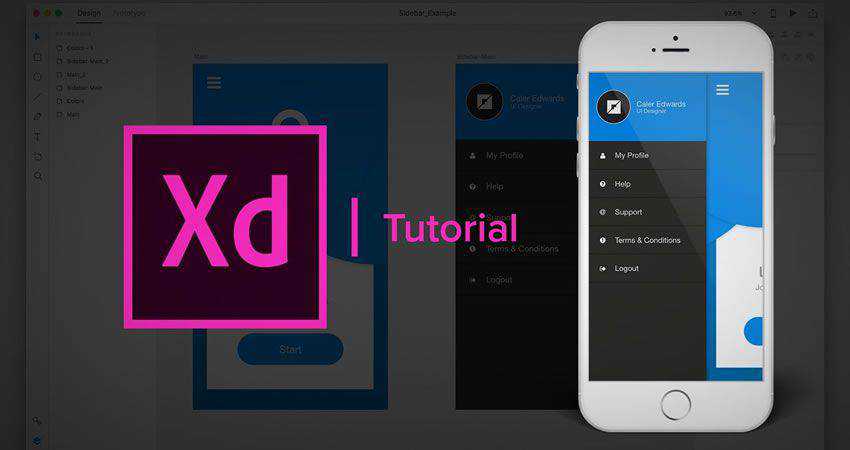 Working Sidebar Menu adobe xd tutorial