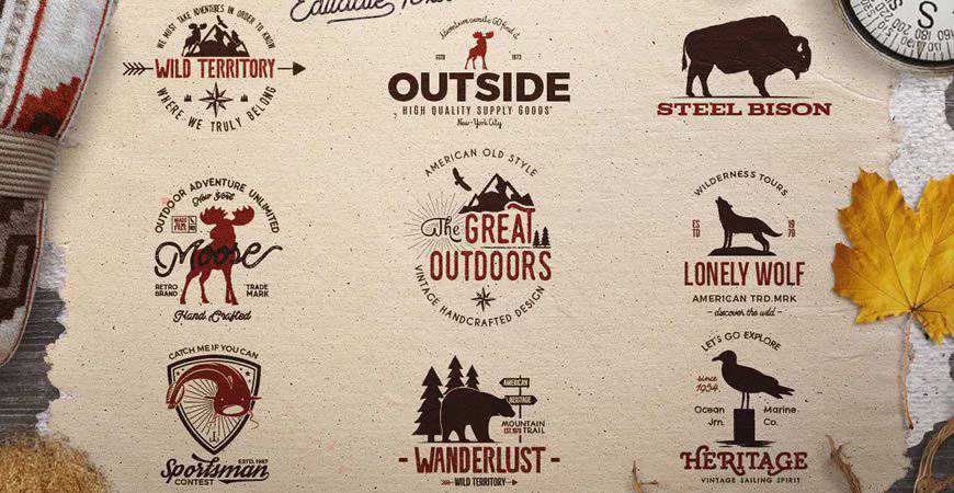 Wild Vintage Logo Templates animals