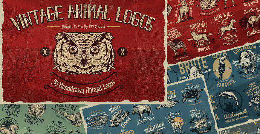 Vintage Animal Logo Badges