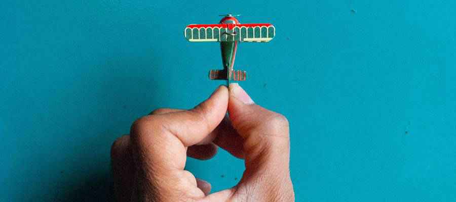 A small toy airplane.