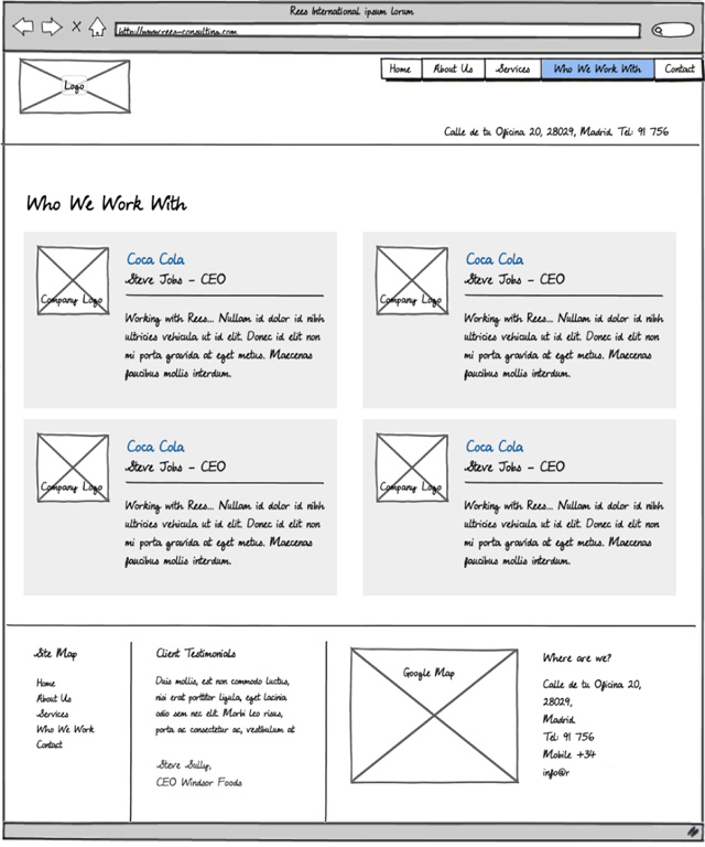 Wireframe created with balsamiq