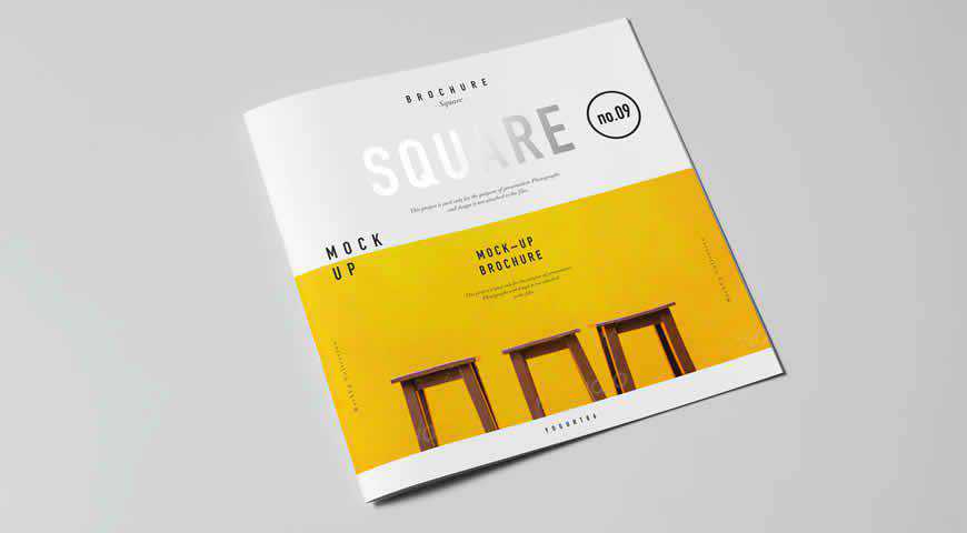 Square Brochure Photoshop PSD Mockup Template