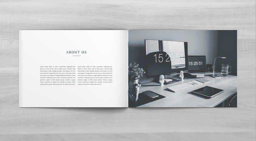 Landscape Booklet Photoshop PSD Mockup Template