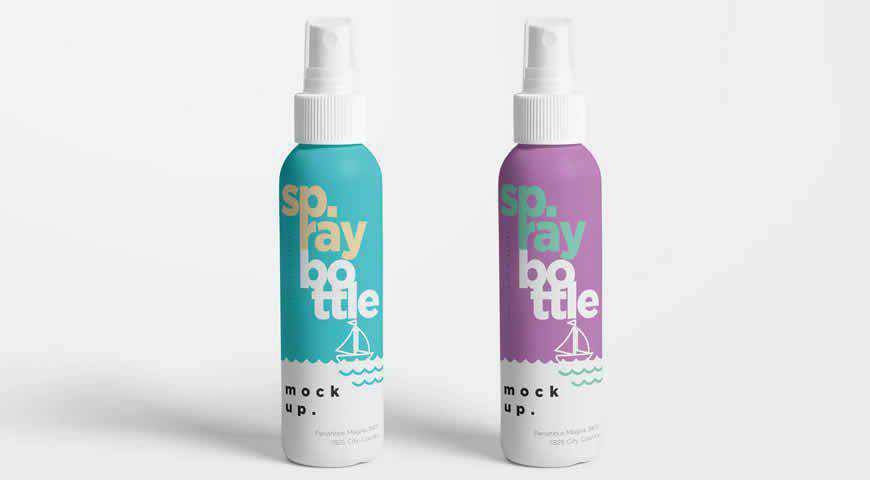 Plastic Spray Bottle Photoshop PSD Mockup Template