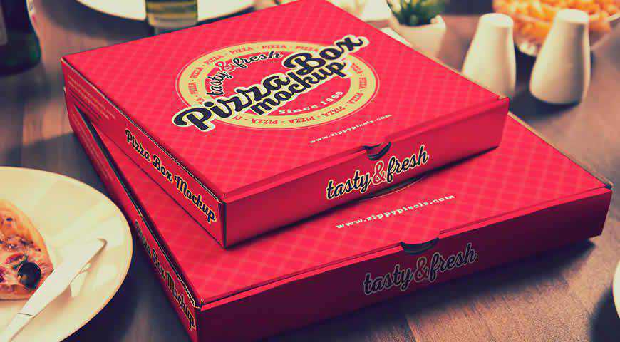 Pizza Box Photoshop PSD Mockup Template