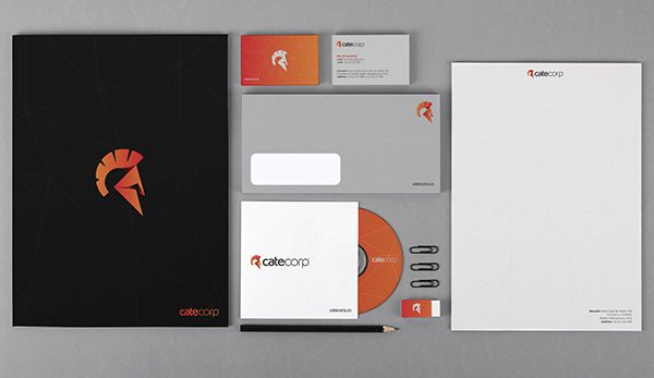 Cate Corp Stationery Design brand identity