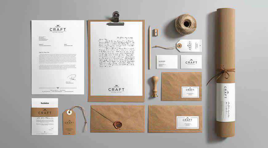 Craft Branding Photoshop PSD Mockup Template