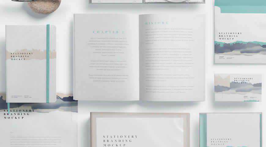 Stylish Stationery Branding Photoshop PSD Mockup Template