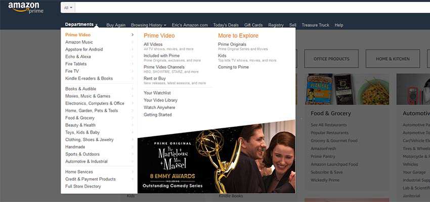 Amazon's implementation of mega menus are easy to read.