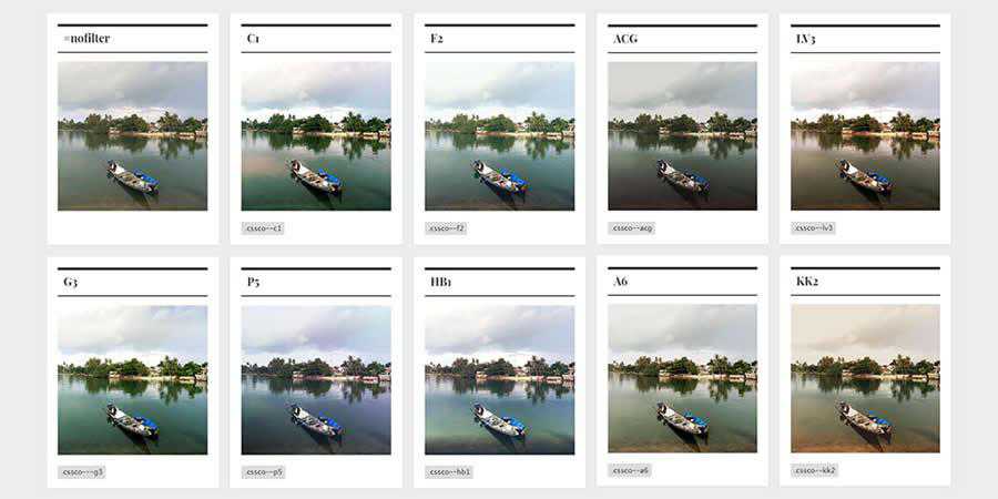 CSSCO library CSS image filter toolbox