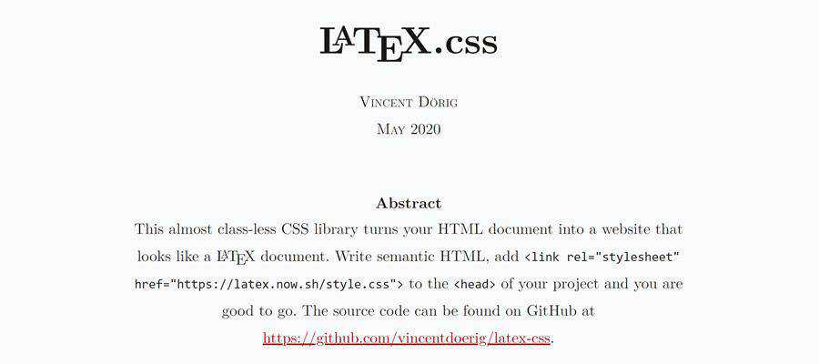 Example from LaTeX.css