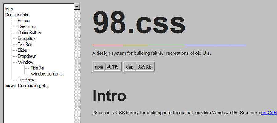 Example from 98.css