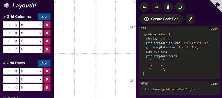 Example from Layoutit Grid