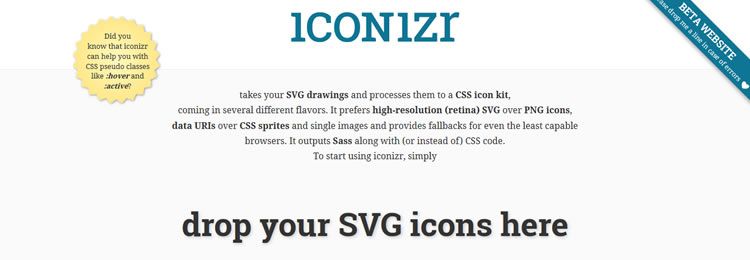 iconizr A tool for converting SVG images to a set of CSS icons