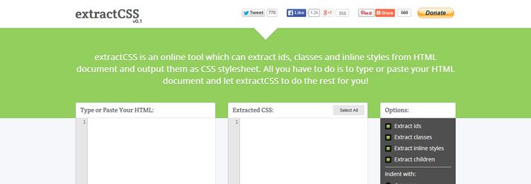 extractCSS A tool which can extract ids & classes from HTML documents and output a CSS stylesheet