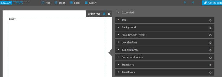 EnjoyCSS A useful tool that allows you to adjust rich graphical styles quickly without coding