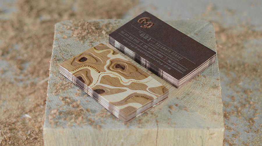 Duplexed Wood Veneer with Letterpressed Metallic Ink design inspiration for designers creatives
