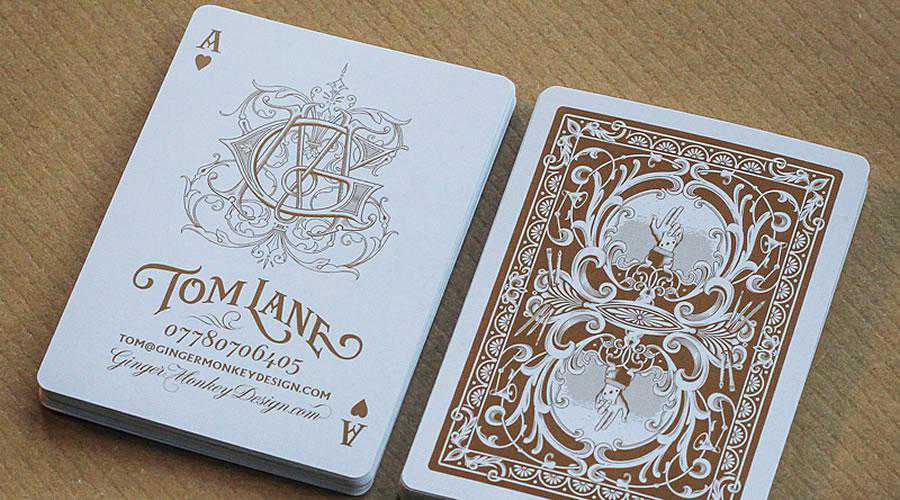 Bronze Metallic Ink on Authentic Playing Cards design inspiration for designers creatives