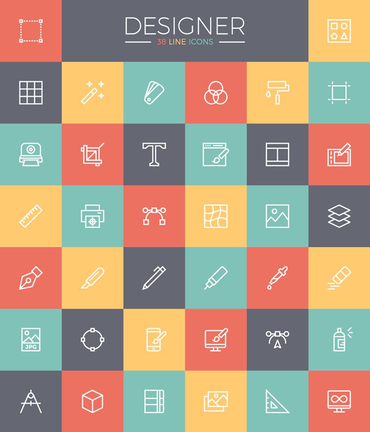 line designer free freebie ai svg icon Set Preview screenshot