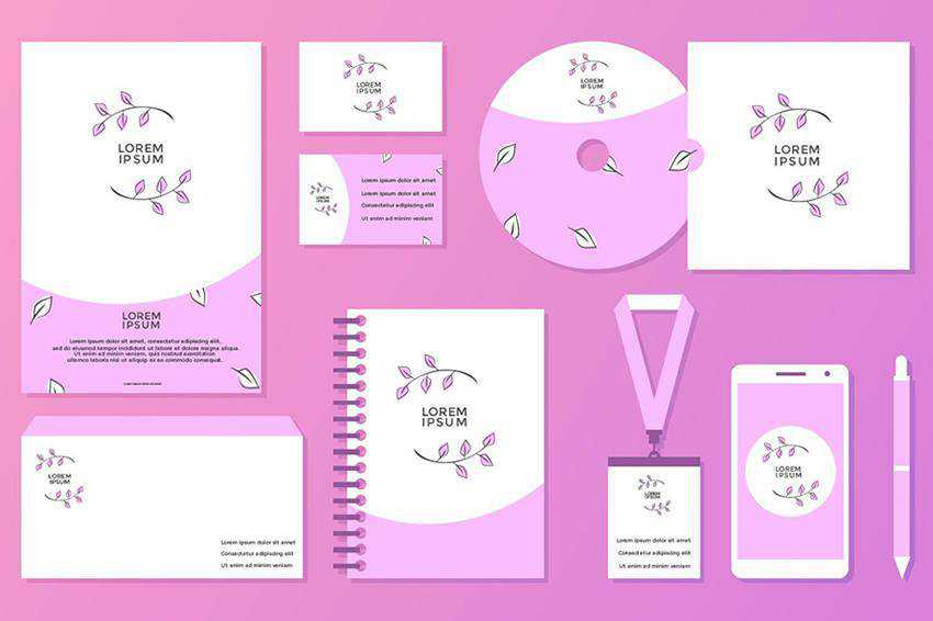 Feminine Corporate Identity Template EPS SVG