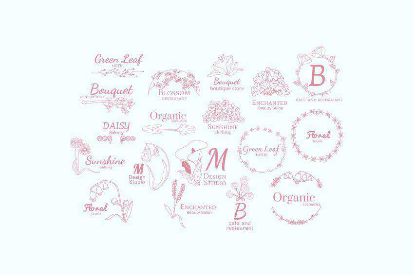 Floral Vector Logo Design Templates EPS