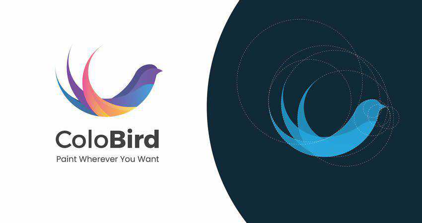 Flat Bird Abstract Shape Logo