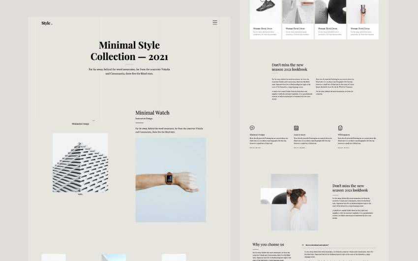 Style minimal elelgant portfolio slider free bootstrap web template html html5 responsive mobile-first