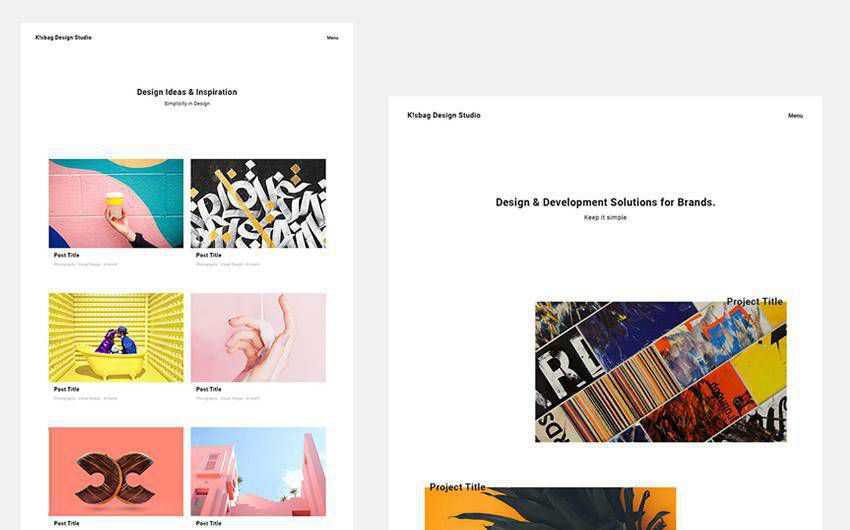 K!sbag minimal agency portfolio free bootstrap web template html html5 responsive mobile-first