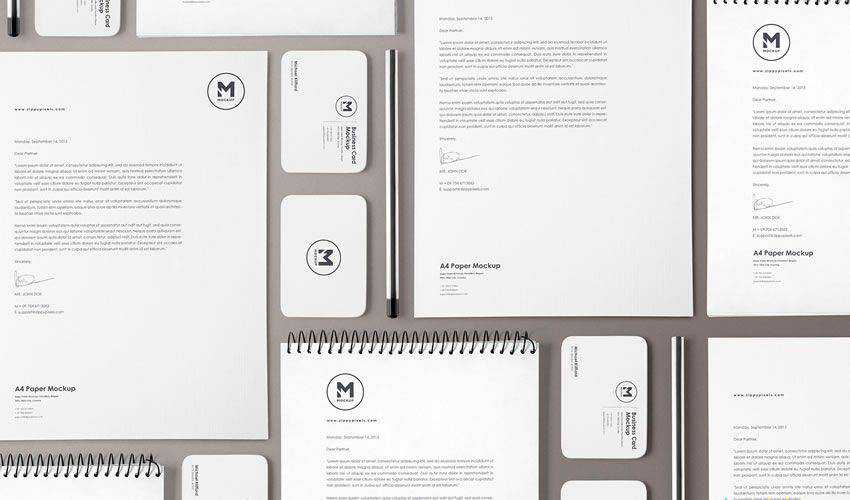 Stationery Mockup Set PSD PSD Photoshop Free