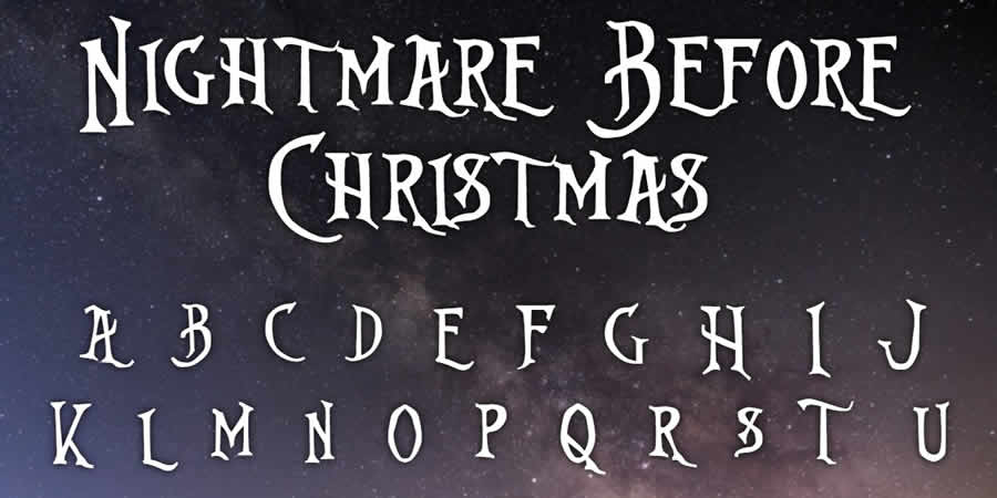 Nightmare Before Christmas disney movie tv free font typography