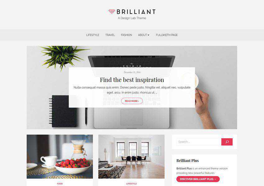 Brilliant Stylish free wordpress theme wp responsive fashion lifestyle blog