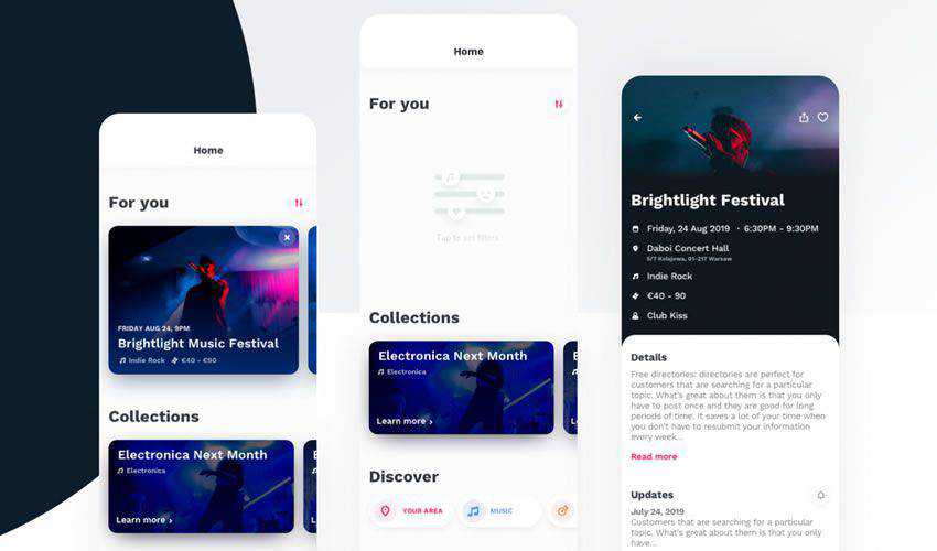 Ticketapp Figma Template free figma ui mobile kit