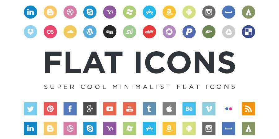 Flat Social Icons free Flat Icon Set