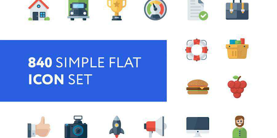 Simple Flat Icon Set