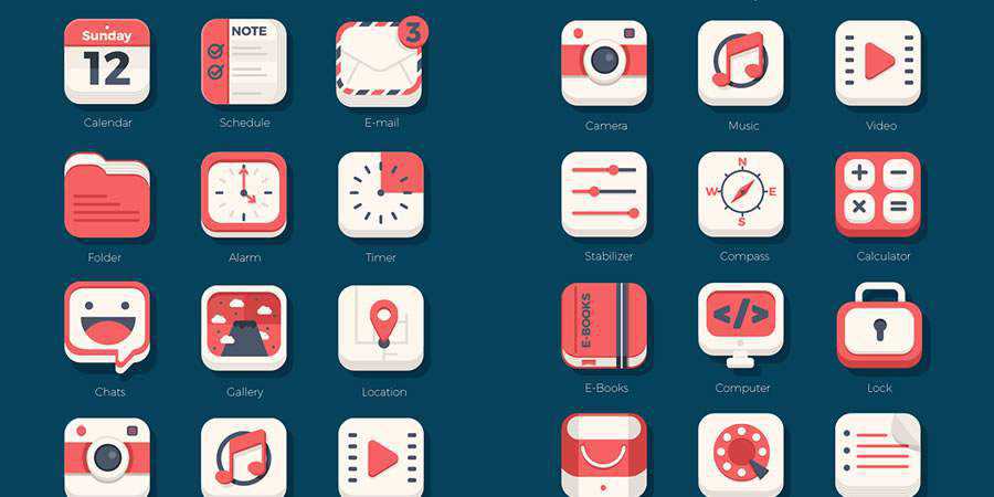 Flat iOS Icon Set