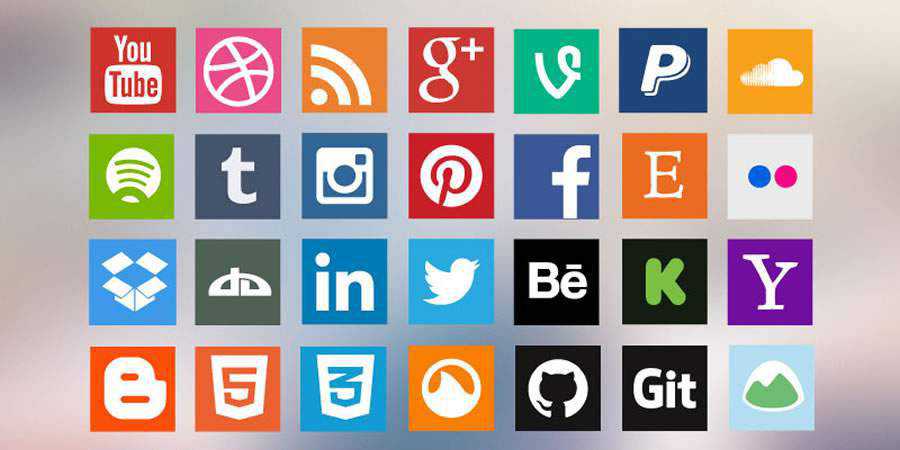 flat social free icons media