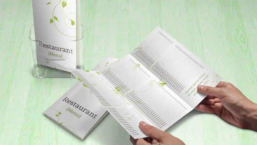 Green Swirls Tri-Fold Menu/Brochure Template