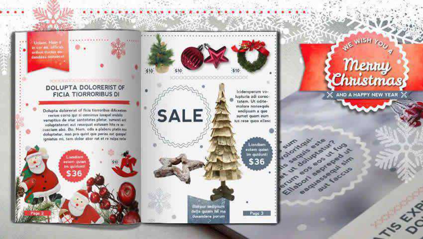 Retro Christmas Brochure Template