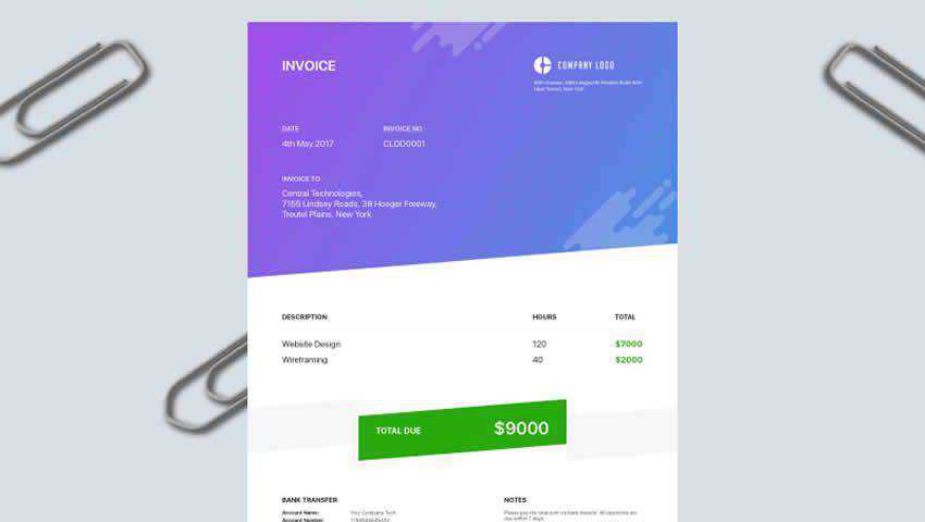 Modern Invoice Template Sketch