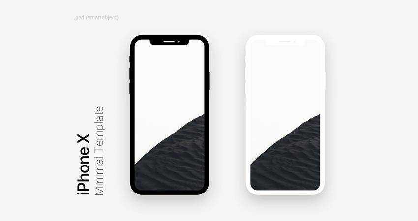 Minimal Dark Light iPhone X free iphone mockup template psd photoshop