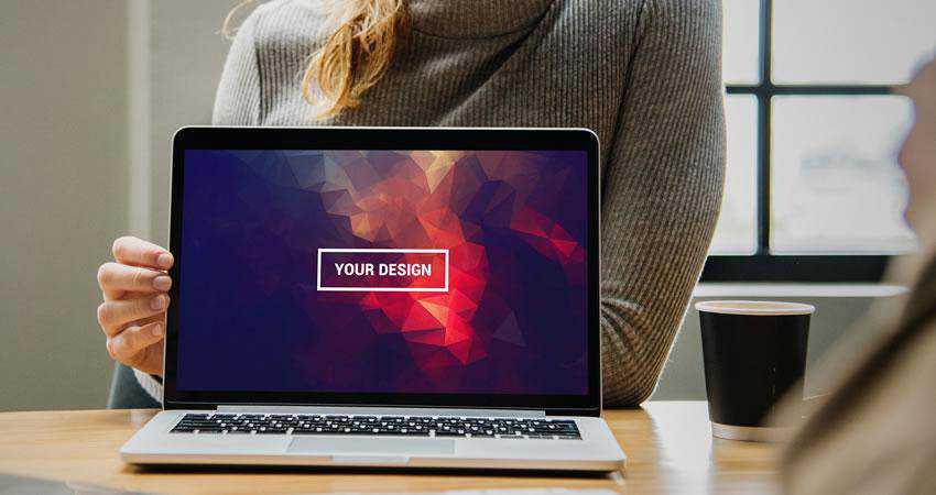 Photorealistic MacBook Mockup free macbook mockup template psd photoshop